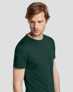 7 For All Mankind Featherweight Tee In Hunter Green -Sleek Fit Style 7M211P11 HUG 3