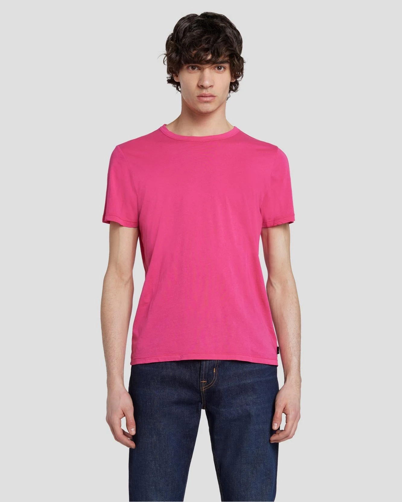 7 For All Mankind Featherweight Tee In Raspberry 3 7 For All Mankind Featherweight Tee In Raspberry