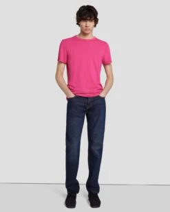 7 For All Mankind Featherweight Tee In Raspberry 13 7 For All Mankind Featherweight Tee In Raspberry -Sleek Fit Style 7M211P11 RBR 6