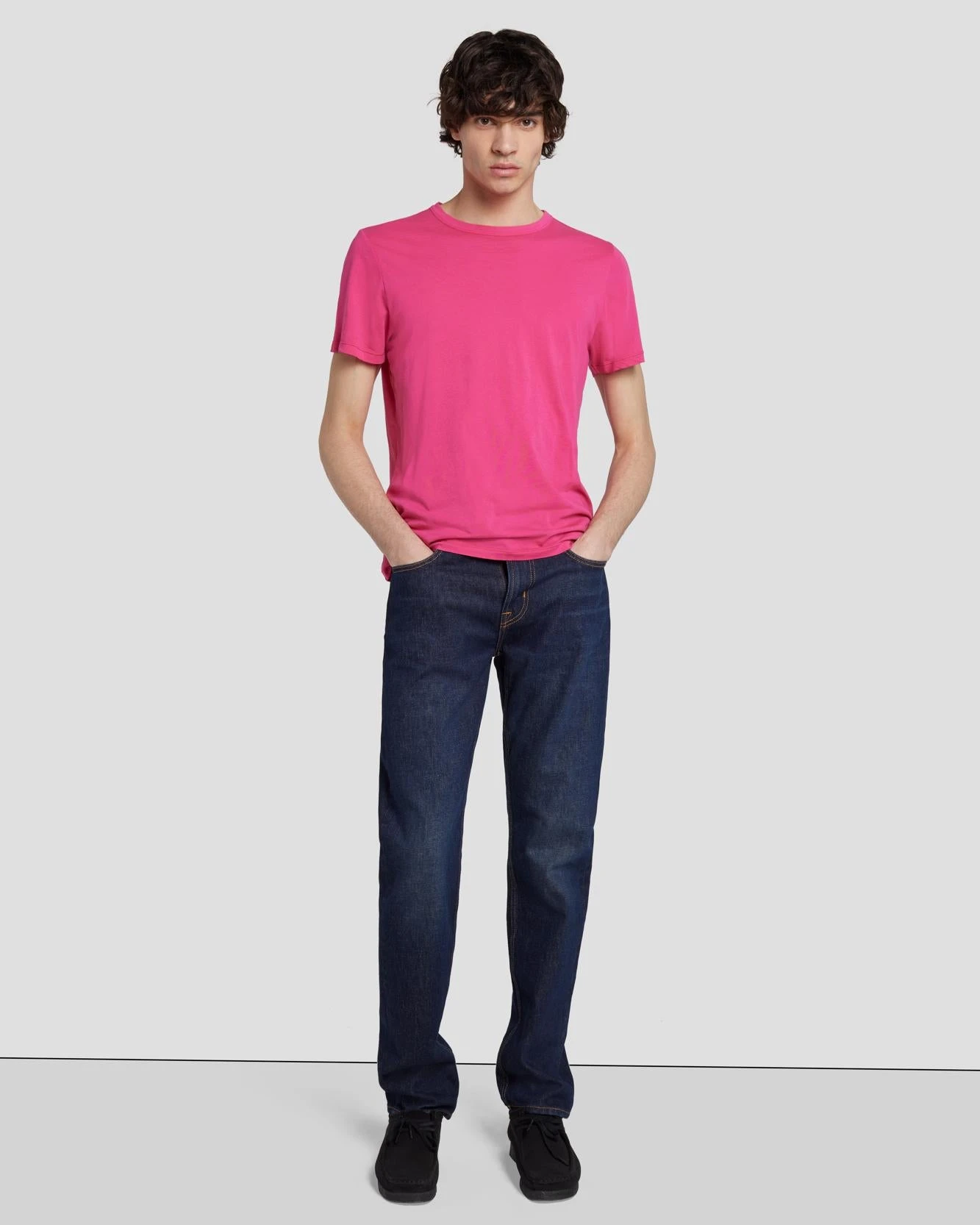 7 For All Mankind Featherweight Tee In Raspberry 8 7 For All Mankind Featherweight Tee In Raspberry - Image 6