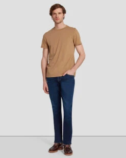7 For All Mankind Featherweight Cotton Tee In River Bed 13 7 For All Mankind Featherweight Cotton Tee In River Bed -Sleek Fit Style 7M211P11 RVB 6