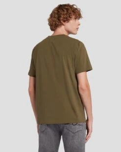 7 For All Mankind Luxe Performance Tee In Army -Sleek Fit Style 7M272237 ARM 4