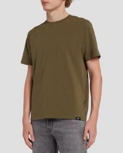 7 For All Mankind Luxe Performance Tee In Army -Sleek Fit Style 7M272237 ARM 5
