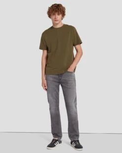 7 For All Mankind Luxe Performance Tee In Army -Sleek Fit Style 7M272237 ARM 6