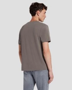 7 For All Mankind Luxe Performance Tee In Dusty Grey -Sleek Fit Style 7M272237 DTG 4