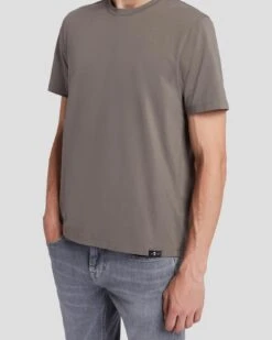 7 For All Mankind Luxe Performance Tee In Dusty Grey -Sleek Fit Style 7M272237 DTG 5