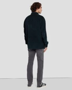 7 For All Mankind Corduroy Overshirt In Hunter Green -Sleek Fit Style 7M905422 HUG 4