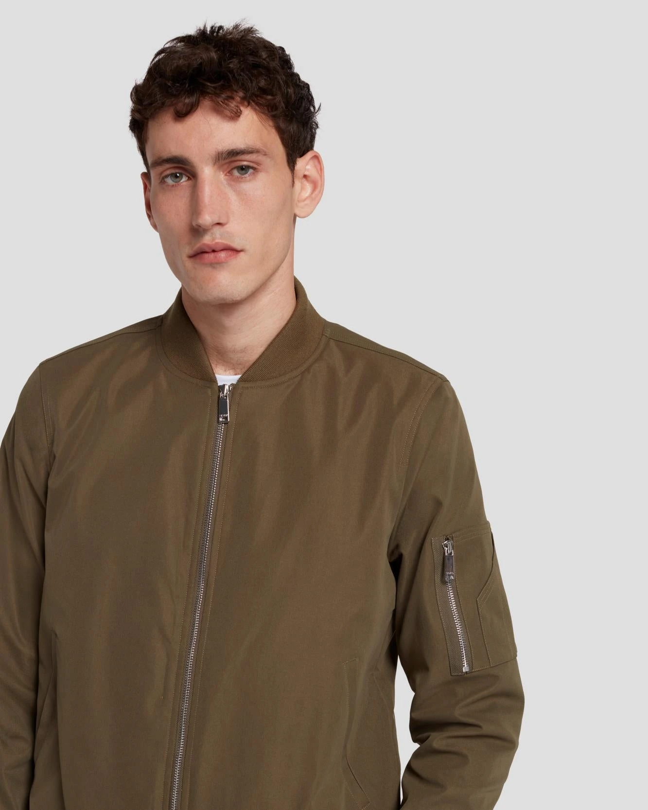 7 For All Mankind Tech Bomber Jacket In Army 5 7 For All Mankind Tech Bomber Jacket In Army - Image 3