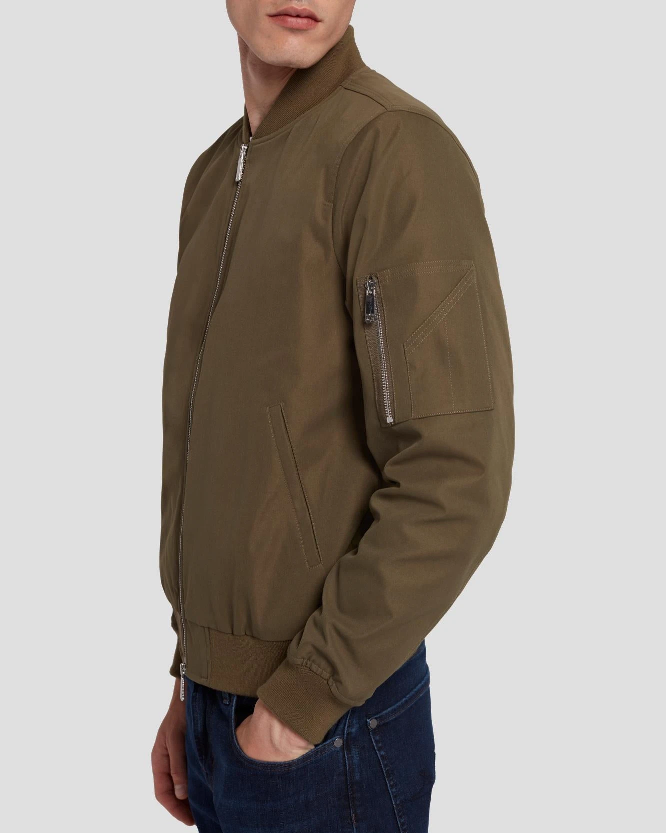 7 For All Mankind Tech Bomber Jacket In Army 7 7 For All Mankind Tech Bomber Jacket In Army - Image 5
