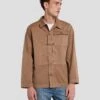 7 For All Mankind Military Overshirt In Sand -Sleek Fit Style 7MEM1W03 SND 1