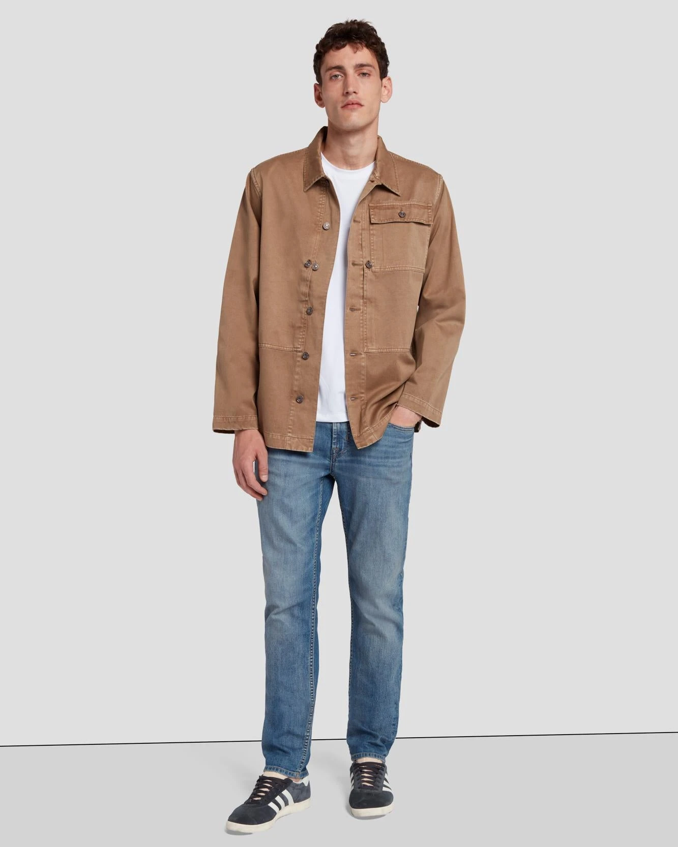 7 For All Mankind Military Overshirt In Sand 4 7 For All Mankind Military Overshirt In Sand - Image 2