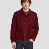 7 For All Mankind Suede Western Jacket In Burgundy 1 7 For All Mankind Suede Western Jacket In Burgundy -Sleek Fit Style 7MSEMH20 BDY 1