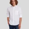 7 For All Mankind Linen Blend Button Up Shirt In White 2 7 For All Mankind Linen Blend Button Up Shirt In White -Sleek Fit Style 7MSFMH31 WHT 1