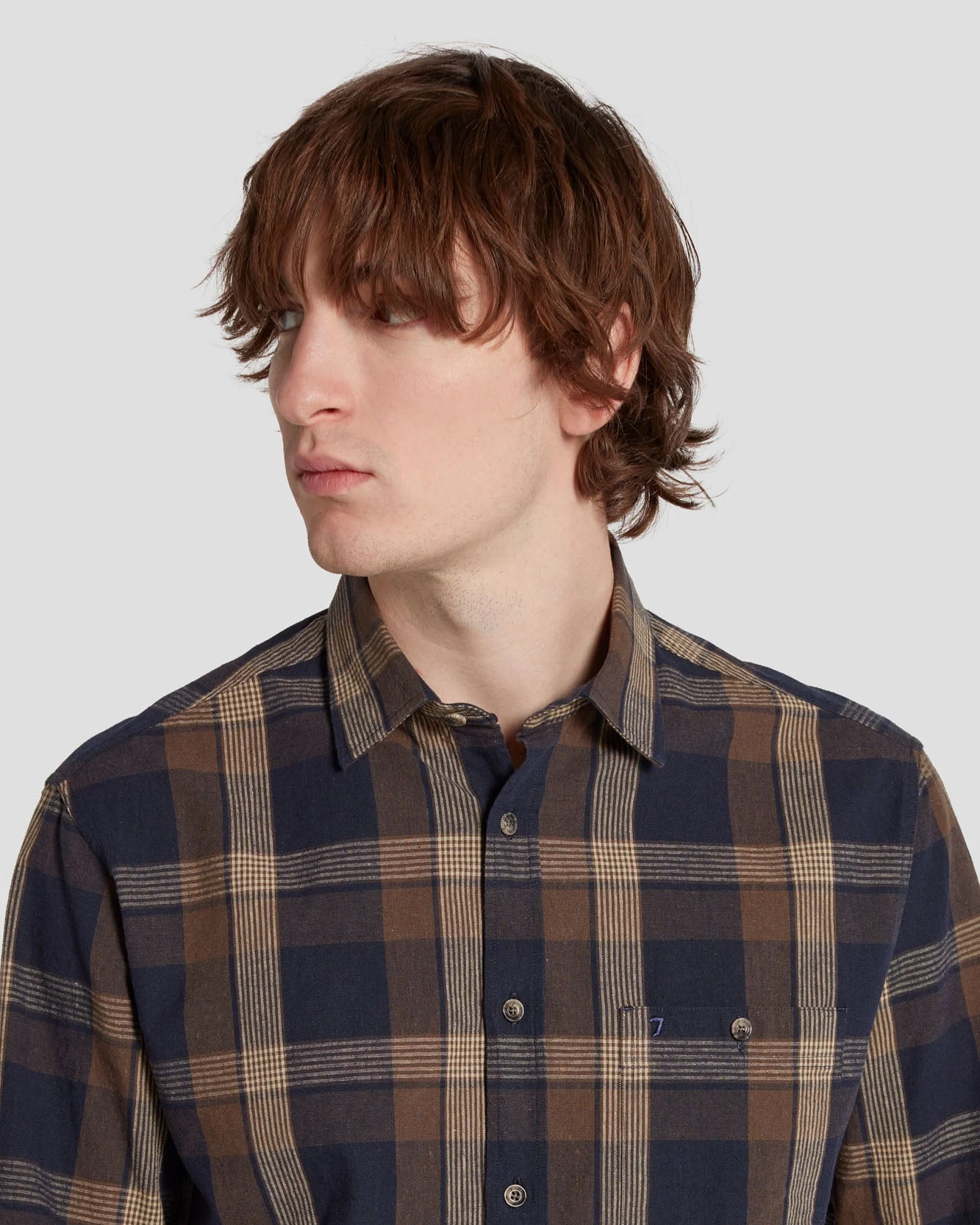 7 For All Mankind Linen Blend Button Up Shirt In Check 4 7 For All Mankind Linen Blend Button Up Shirt In Check - Image 2