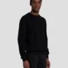 7 For All Mankind Luxe Performance Plus Sweater In Black -Sleek Fit Style 7MSHMH14 BLK 1