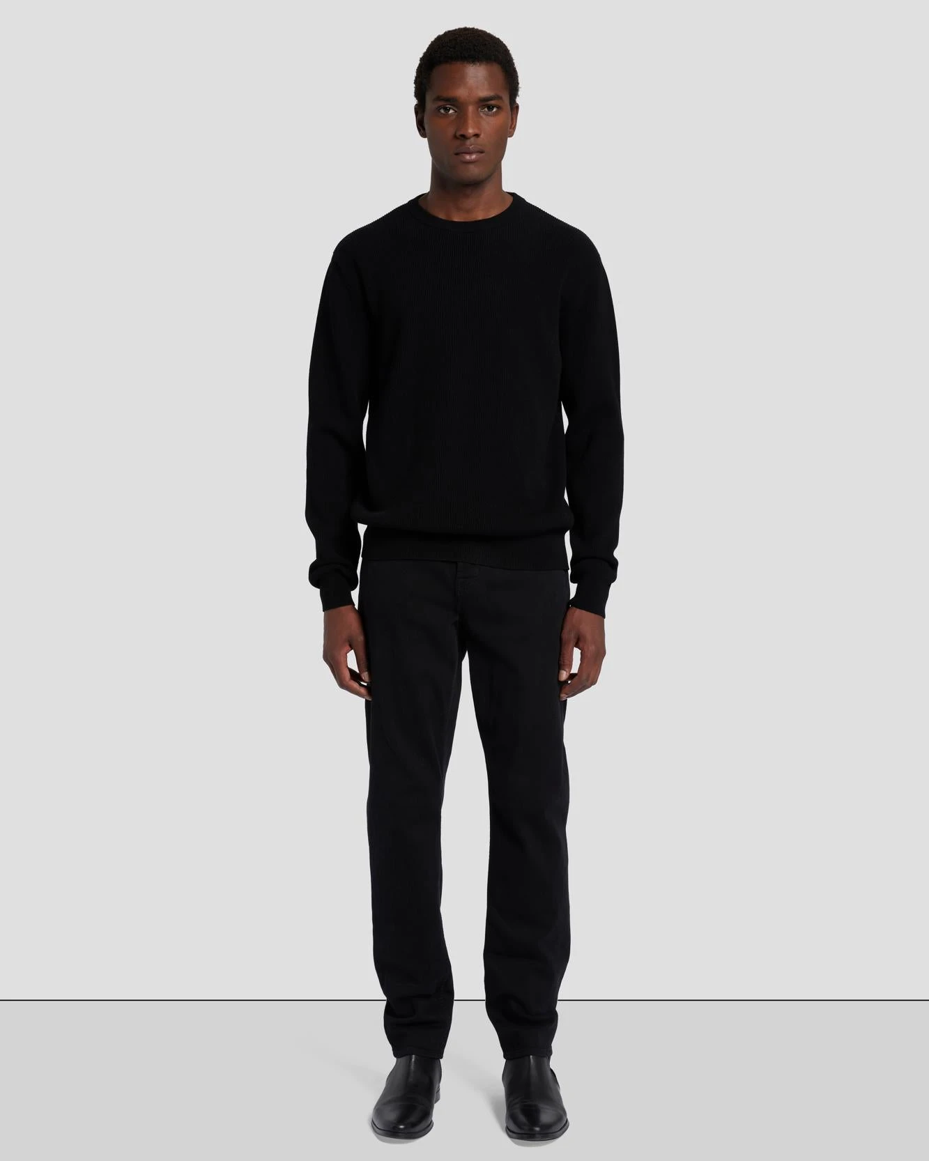 7 For All Mankind Luxe Performance Plus Sweater In Black 4 7 For All Mankind Luxe Performance Plus Sweater In Black - Image 2