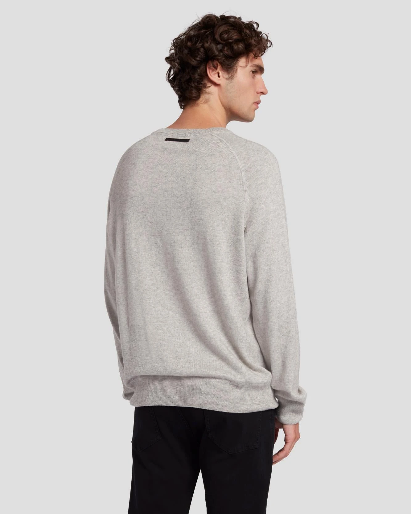 7 For All Mankind Wool Blend Crewneck In Heather Grey 6 7 For All Mankind Wool Blend Crewneck In Heather Grey - Image 4