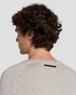 7 For All Mankind Wool Blend Crewneck In Heather Grey 13 7 For All Mankind Wool Blend Crewneck In Heather Grey -Sleek Fit Style 7MSHMK51 HEA 6