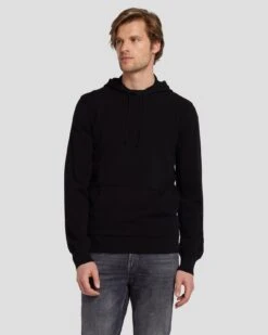 7 For All Mankind Dynamic Luxe Hoodie In Black