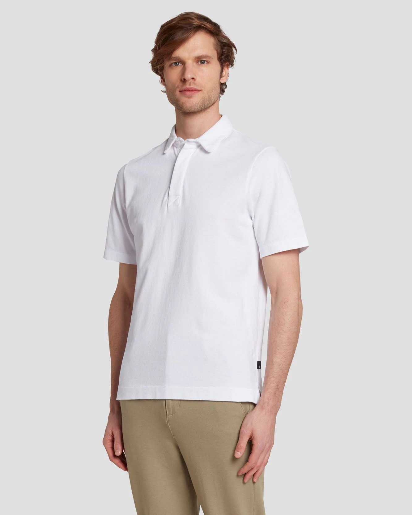 7 For All Mankind Pique Knit Polo In White 3 7 For All Mankind Pique Knit Polo In White