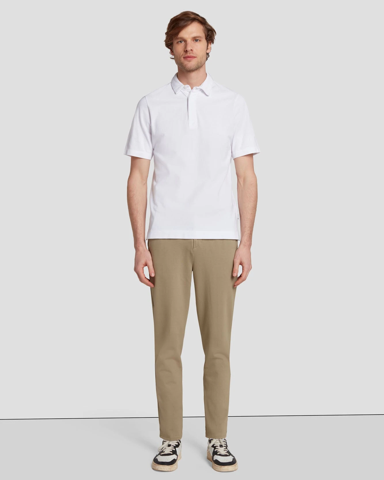 7 For All Mankind Pique Knit Polo In White 4 7 For All Mankind Pique Knit Polo In White - Image 2