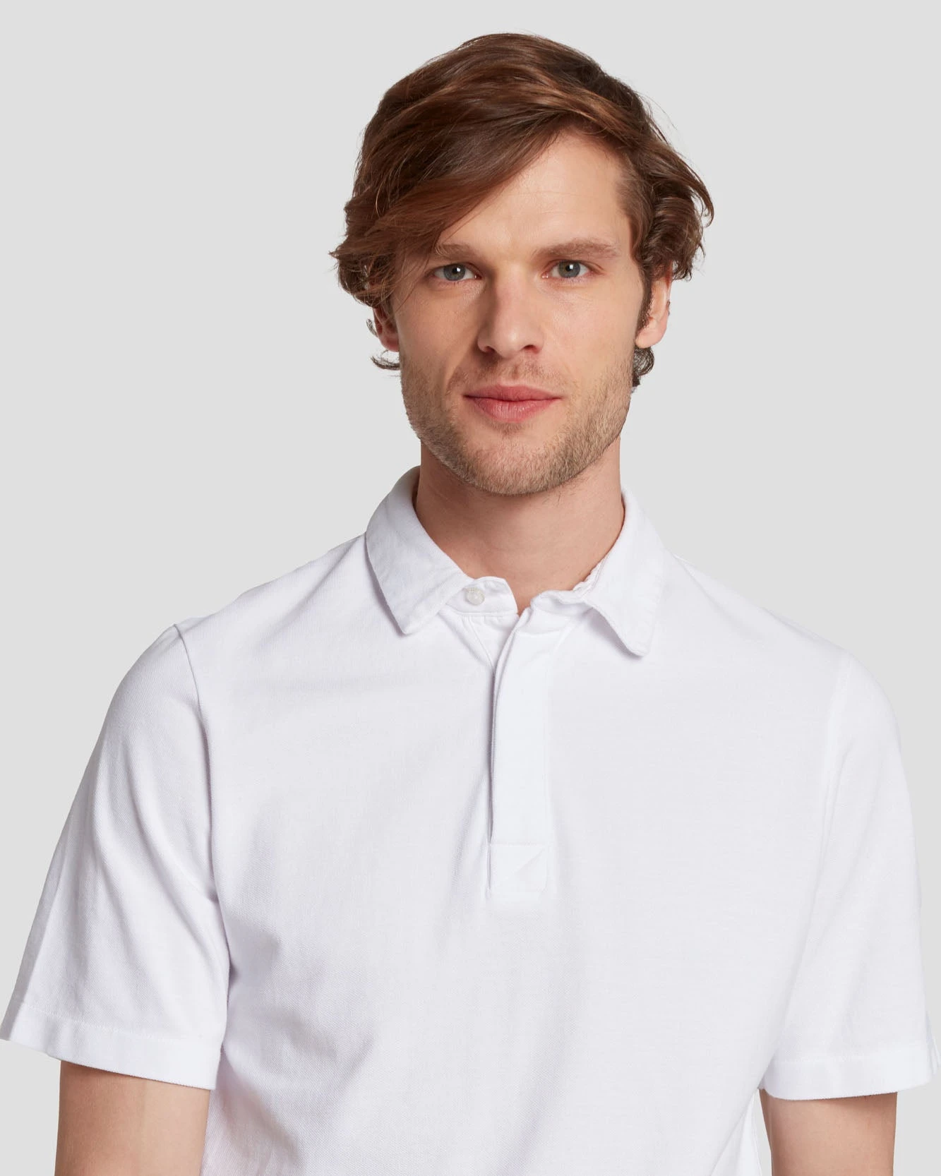 7 For All Mankind Pique Knit Polo In White 5 7 For All Mankind Pique Knit Polo In White - Image 3