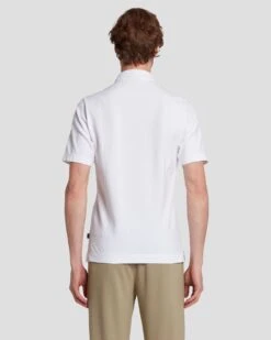 7 For All Mankind Pique Knit Polo In White 11 7 For All Mankind Pique Knit Polo In White -Sleek Fit Style 7MSMMH22 WHT 4
