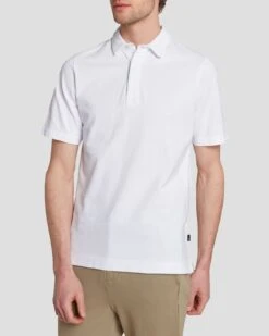 7 For All Mankind Pique Knit Polo In White 13 7 For All Mankind Pique Knit Polo In White -Sleek Fit Style 7MSMMH22 WHT 6