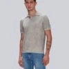 7 For All Mankind Garment Dyed Cotton Polo In Gentle Grey -Sleek Fit Style 7MSMMH26 GEG 1