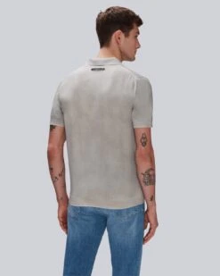 7 For All Mankind Garment Dyed Cotton Polo In Gentle Grey -Sleek Fit Style 7MSMMH26 GEG 4