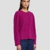 7 For All Mankind Cashmere Crewneck Sweater In Raspberry -Sleek Fit Style 7N122F34 RBR 1