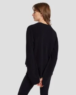 7 For All Mankind Cashmere Cardigan In Black -Sleek Fit Style 7N123F34 BLK 5