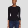 7 For All Mankind Open Back Knit Top In Black 1 7 For All Mankind Open Back Knit Top In Black -Sleek Fit Style 7N124D35 BLK 1