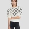 7 For All Mankind Puff Diamond Sweater In Cream