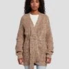 7 For All Mankind Belted Cardigan In Safari -Sleek Fit Style 7N130F52 SAM 1