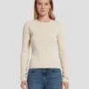 7 For All Mankind Knit Weave Top In Bone -Sleek Fit Style 7N132D35 BON 1