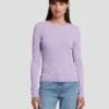 7 For All Mankind Knit Weave Top In Lavender 1 7 For All Mankind Knit Weave Top In Lavender -Sleek Fit Style 7N132D35 LAV 1
