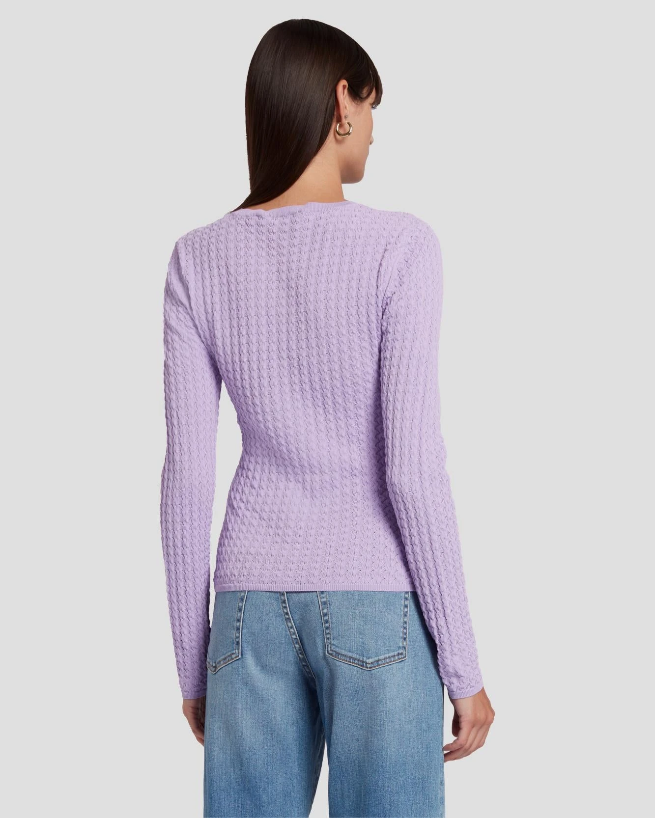 7 For All Mankind Knit Weave Top In Lavender 6 7 For All Mankind Knit Weave Top In Lavender - Image 4