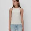 7 For All Mankind Racerback Tank In Ivory 2 7 For All Mankind Racerback Tank In Ivory -Sleek Fit Style 7N278C59 IVO 01