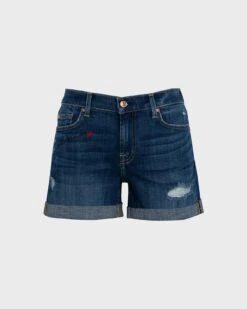 7 For All Mankind ALL KINDS Broken Twill Mid Roll Short In Vanity