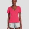 7 For All Mankind Easy V-Neck In Geranium