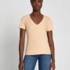 7 For All Mankind Pima Cotton Easy V-Neck Tee In Prairie Sunset