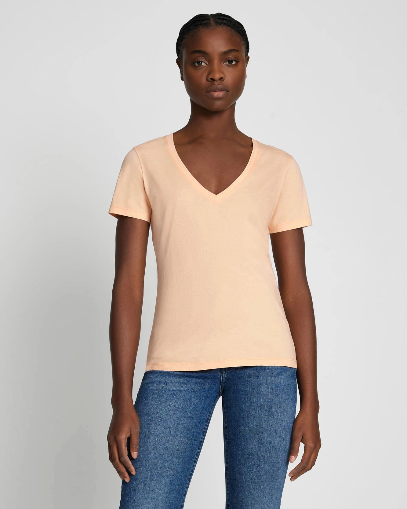7 For All Mankind Pima Cotton Easy V-Neck Tee In Prairie Sunset 3 7 For All Mankind Pima Cotton Easy V-Neck Tee In Prairie Sunset