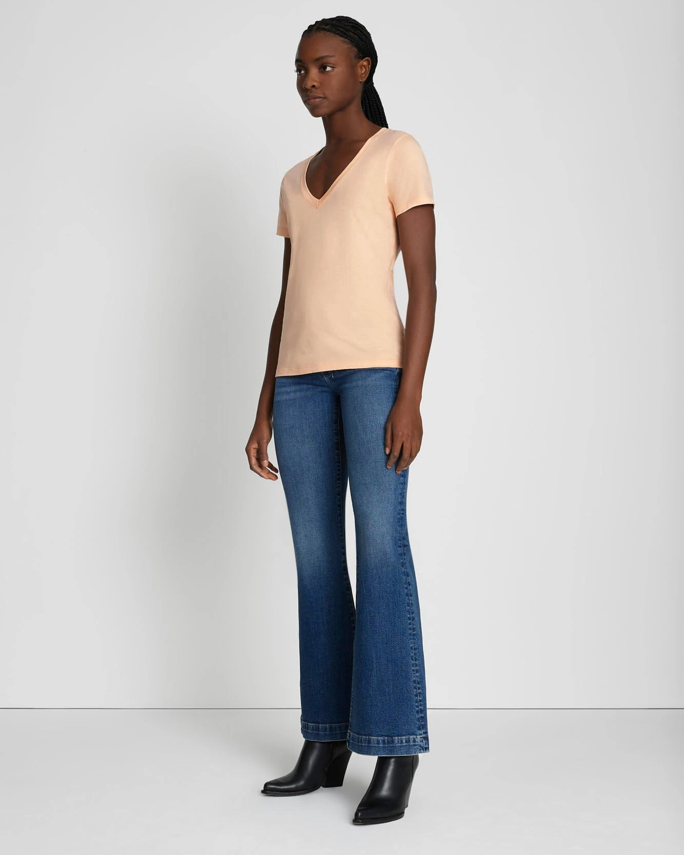 7 For All Mankind Pima Cotton Easy V-Neck Tee In Prairie Sunset 4 7 For All Mankind Pima Cotton Easy V-Neck Tee In Prairie Sunset - Image 2