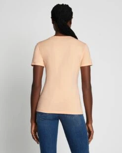 7 For All Mankind Pima Cotton Easy V-Neck Tee In Prairie Sunset 9 7 For All Mankind Pima Cotton Easy V-Neck Tee In Prairie Sunset -Sleek Fit Style 7N335I09 PSN 4
