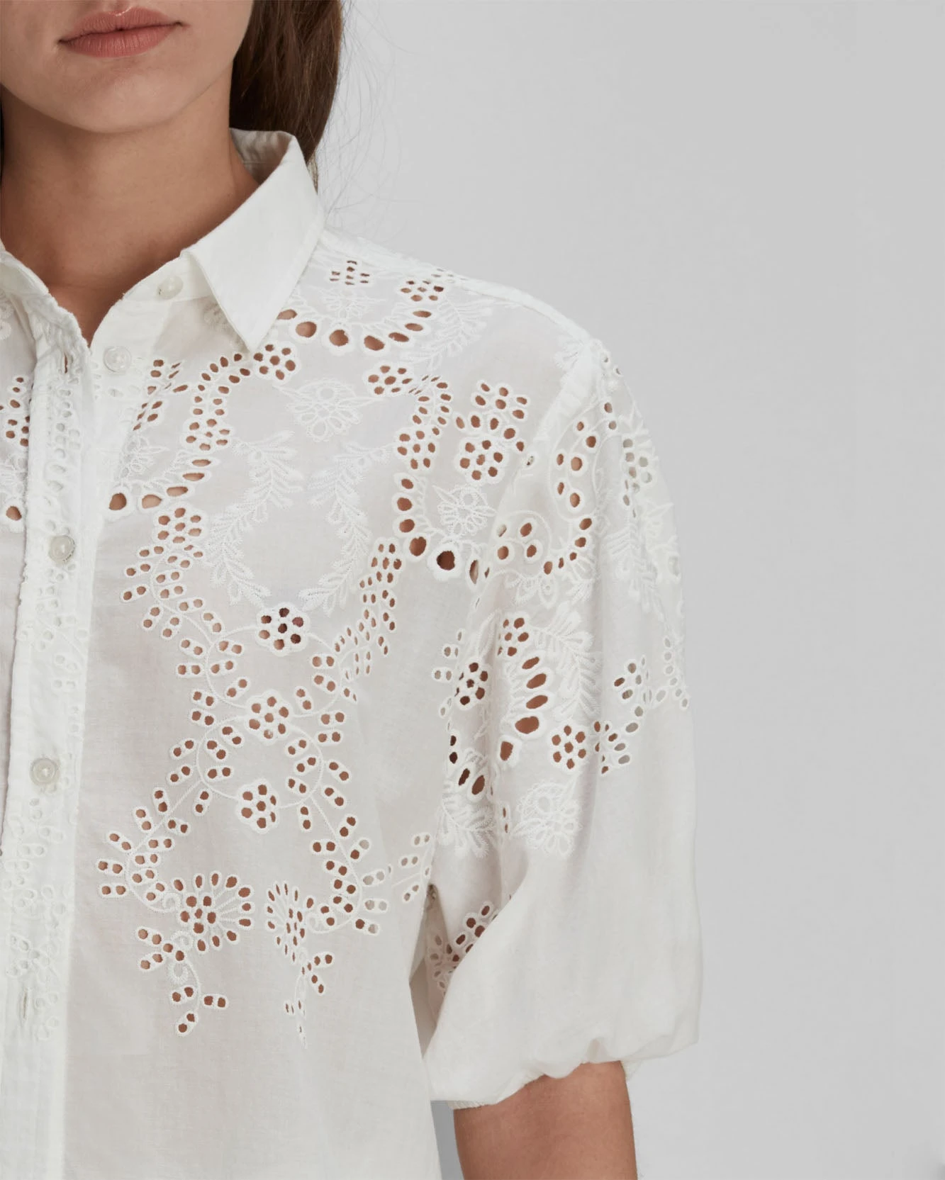 7 For All Mankind Puff Sleeve Tunic In White 4 7 For All Mankind Puff Sleeve Tunic In White - Image 2