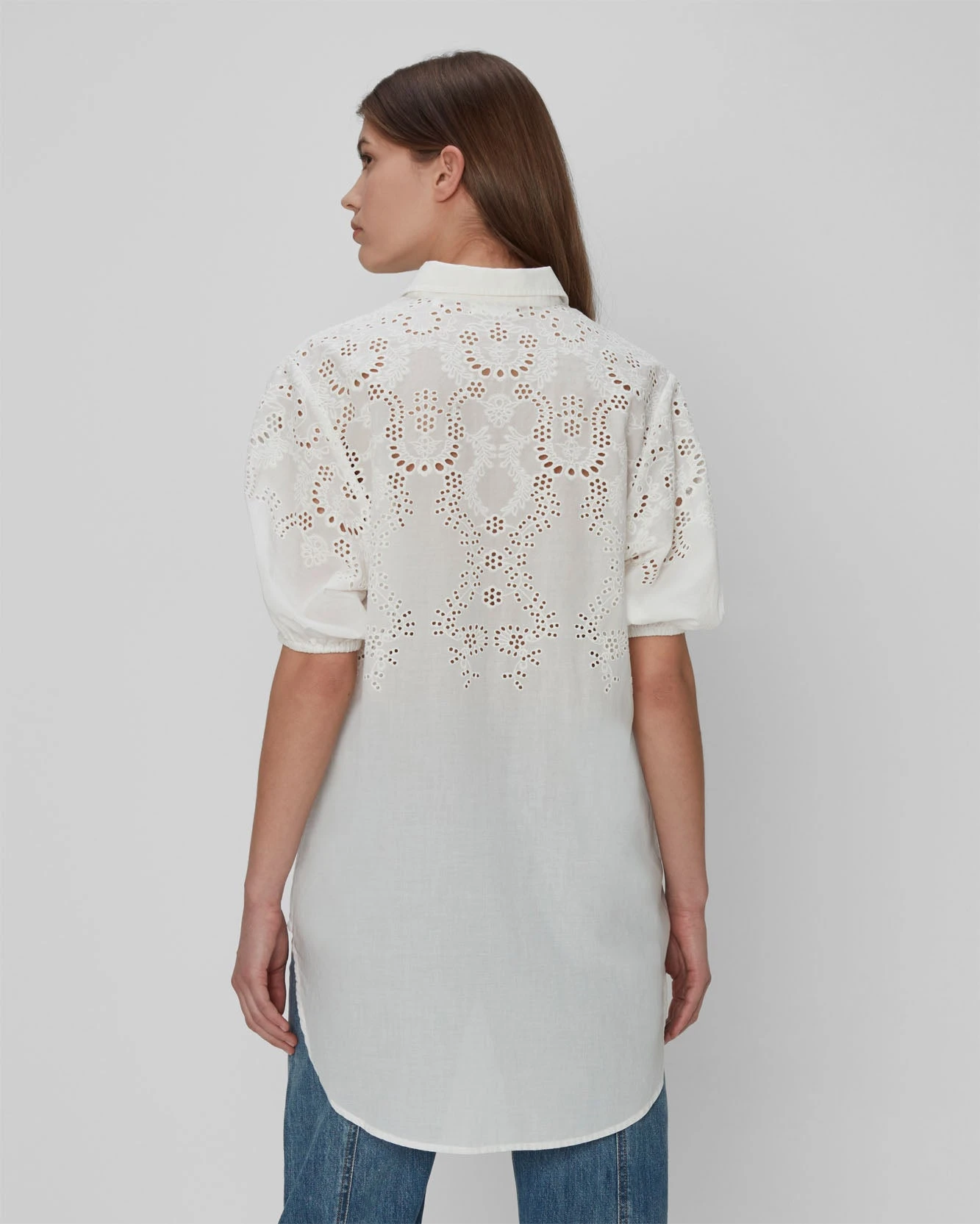 7 For All Mankind Puff Sleeve Tunic In White 5 7 For All Mankind Puff Sleeve Tunic In White - Image 3