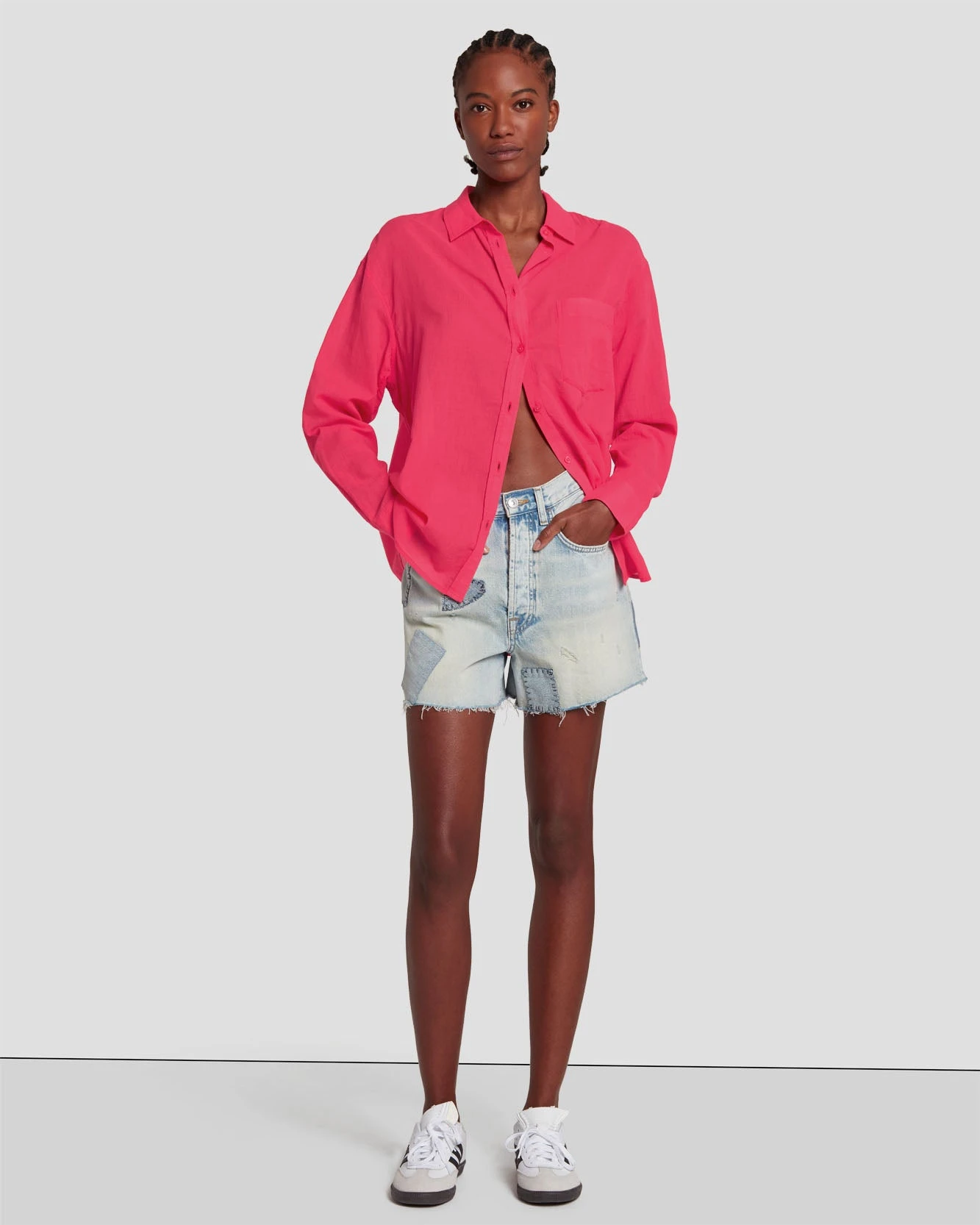 7 For All Mankind Classic Button Up Shirt In Geranium 8 7 For All Mankind Classic Button Up Shirt In Geranium - Image 6