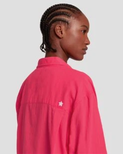 7 For All Mankind Classic Button Up Shirt In Geranium 10 7 For All Mankind Classic Button Up Shirt In Geranium -Sleek Fit Style 7N567C51 GER 0953 D1