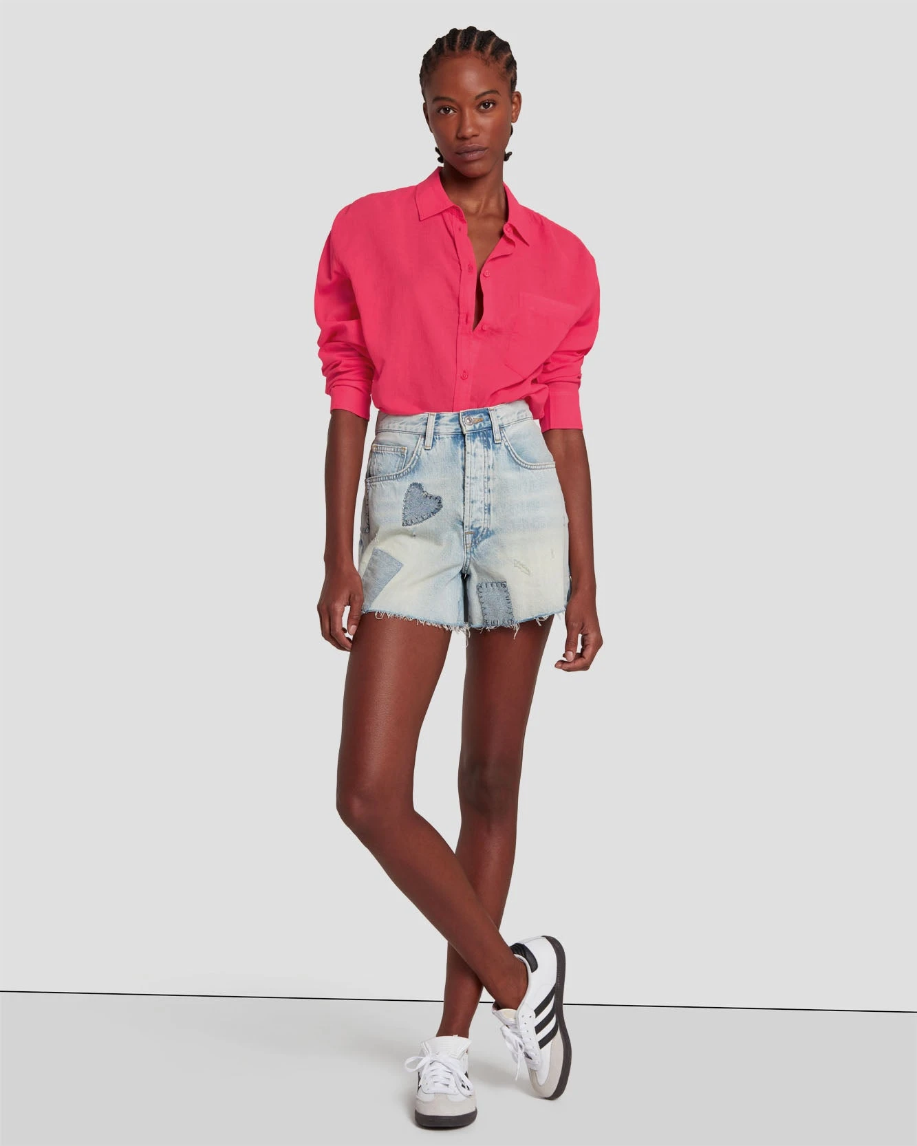 7 For All Mankind Classic Button Up Shirt In Geranium 4 7 For All Mankind Classic Button Up Shirt In Geranium - Image 2